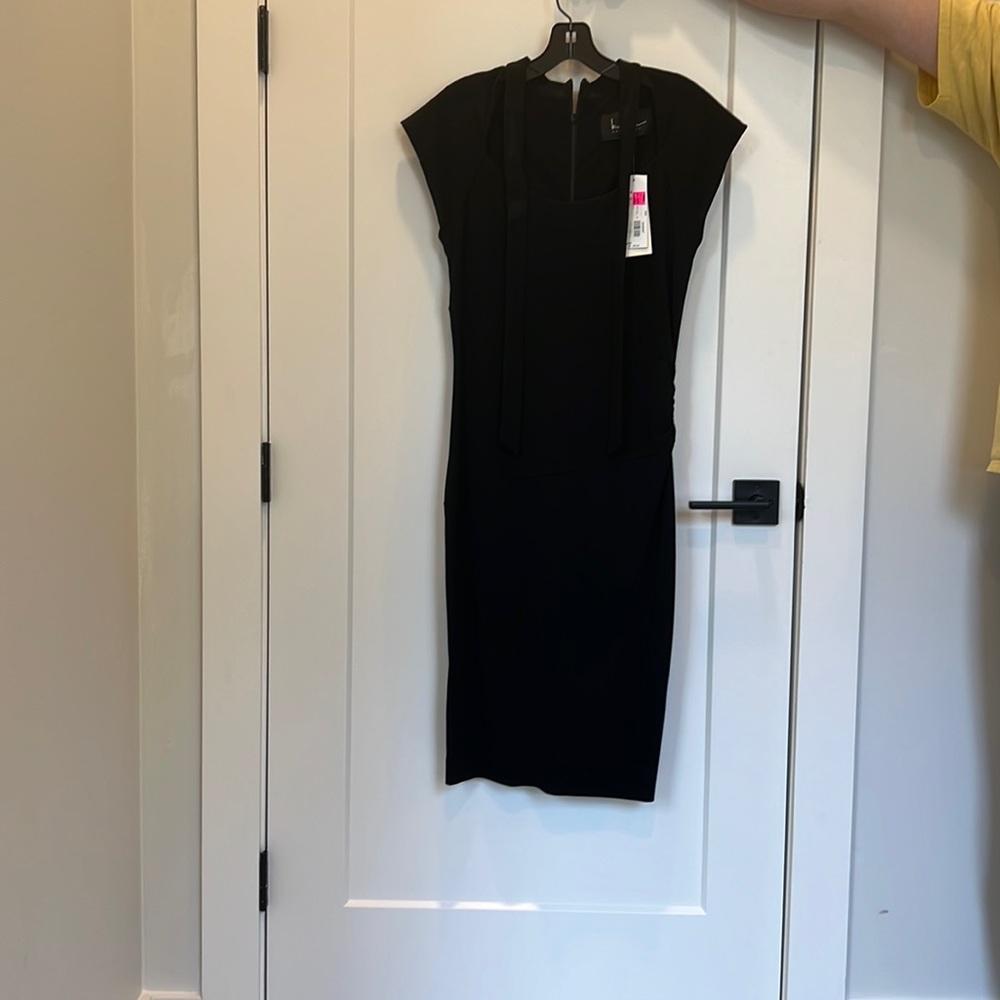 Nicole Miller size 8 fitted black dress nwt
